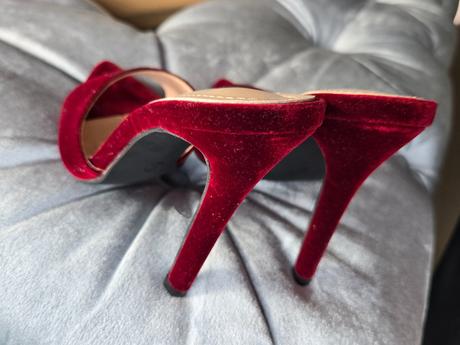 Bordové semišové šlapky, 37