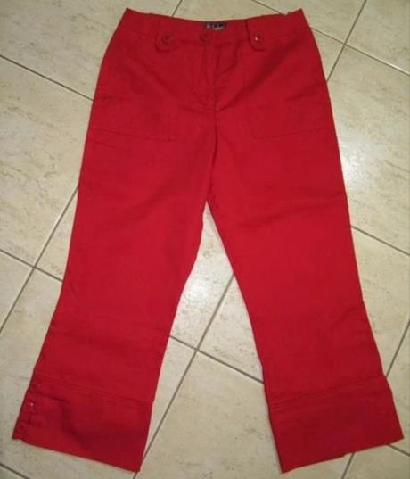 Červené trojštvrťove nohavice, bonprix,m