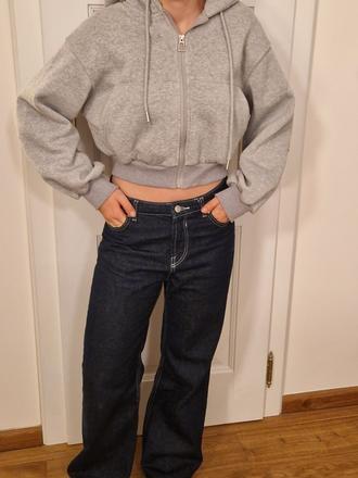 Crop style tepla mikina dievca 152cm, 152