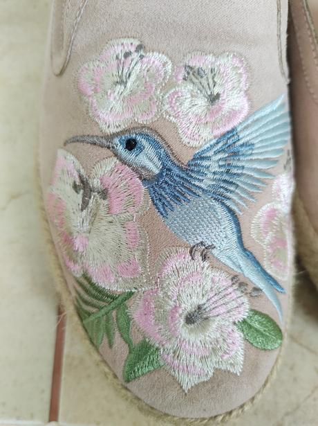 Semišové espadrilky s kolibríkom, graceland,40