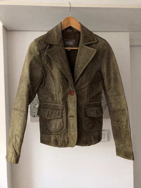 Štýlová kožená bunda, amisu,36