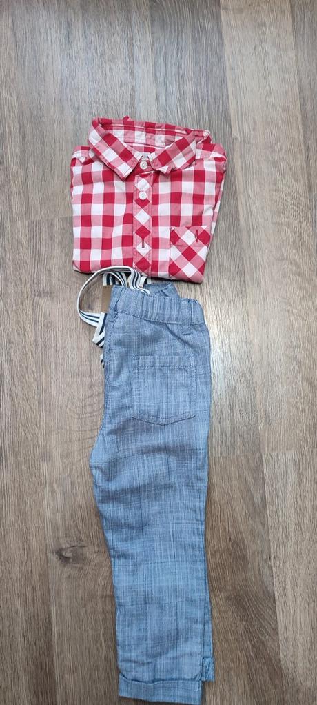 Slávnostné nohavice na traky 92+košeľa, pepco,92