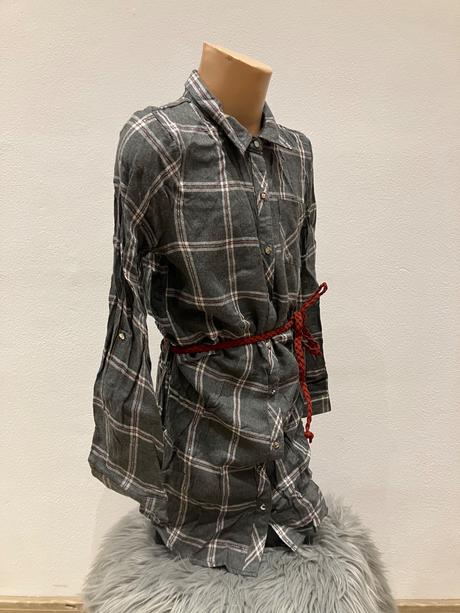 Dievčenské kárované košeľové šaty (122-128), 122 / 128