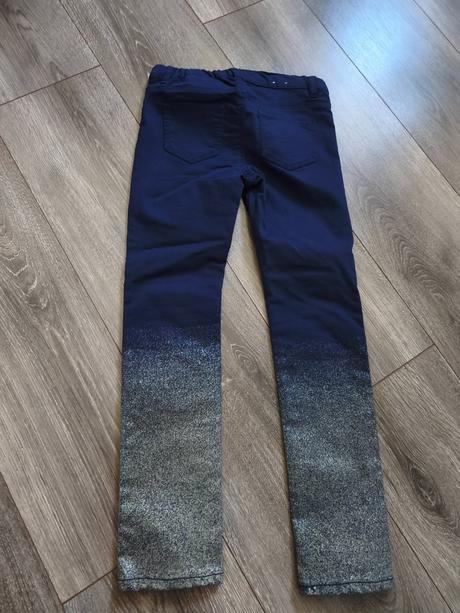 Slim rifle s trblietkami, h&m,128