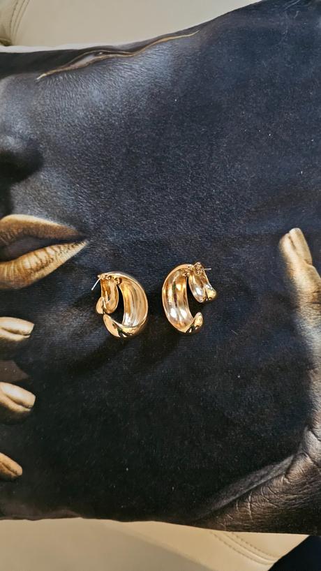 Zlaté veľké náušnice, h&m