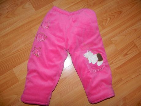 Zateplene nohavice 6-9 mes.+ čiapka, 68
