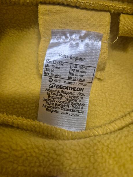 Žltá mikina decathlon, decathlon,134