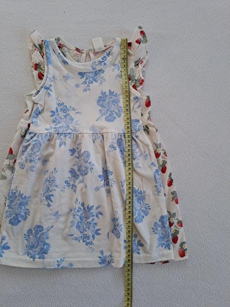 H&m set letne saty jahody / modre kvety 92, h&m,92