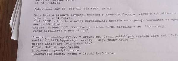 Je nález z MR LS chrbtice mojej maminky v poriadku?