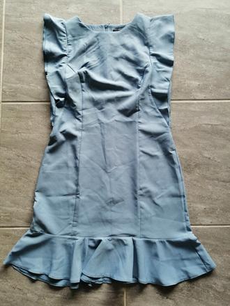 Bledomodré šaty trendyol, v40, s volánmi, 40