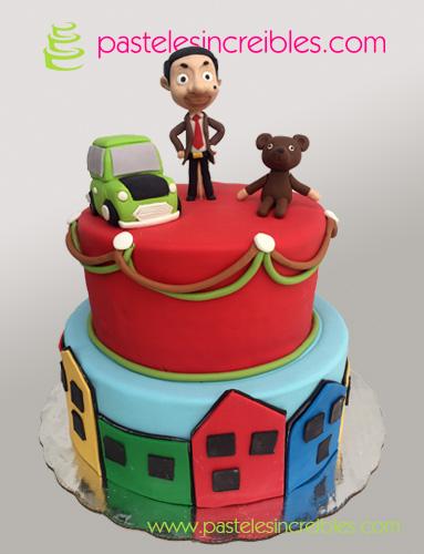 Tortová figúrka Mr. Bean a medvedík