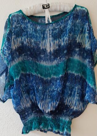 Letný modrý melírovaný top, m