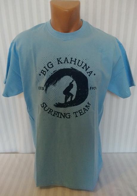 Pánske modré tričko kahuna surfing, fruit loom, l, l