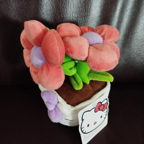 Plyšová váza s kvetmi hello kitty - s visačkou,