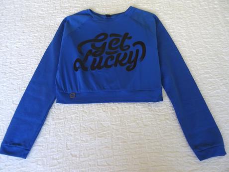 Tmavomodrý crop top, veľ.m, m