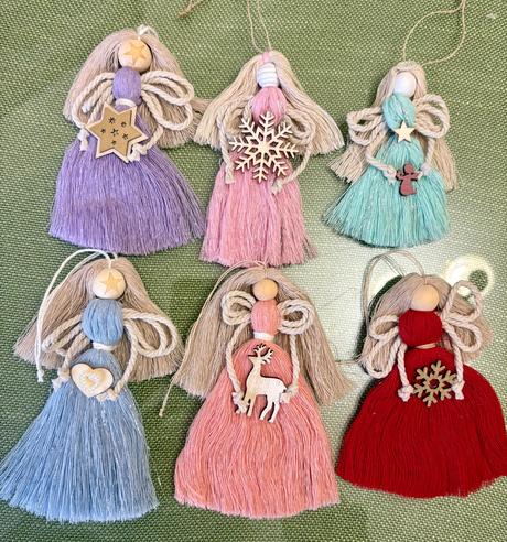 Macramé ozdoby anjeli, 