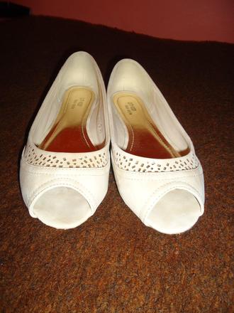 Hnedé balerínky s otvorenou špičkou, 36