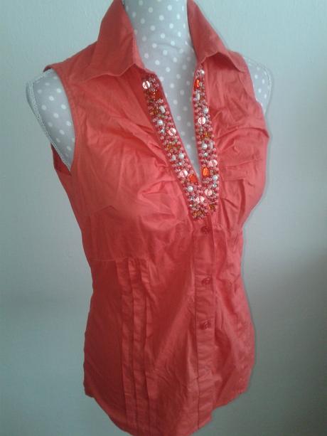 Sexi koralová blúzka s gorálikovým lemom calliope, calliope,38