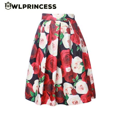 Graffiti midi vintage floral sukna s/m/l, l / m / s