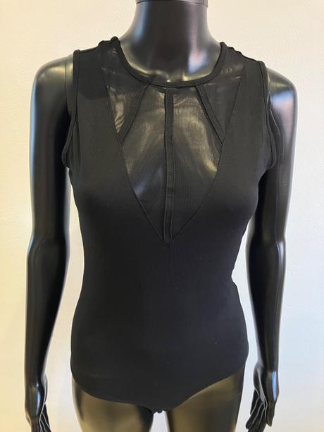 Dámske body s tylom čierne, s