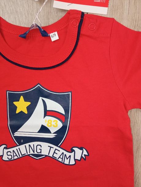 Chlapčenské červené tričko krátky rukáv (6-9 mes.), original marines,68