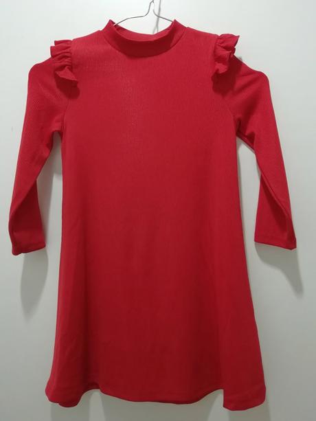 Červené šaty s volánikmi, matalan,110