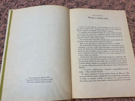 Krásna stará retro kniha biely bim čierne ucho, 