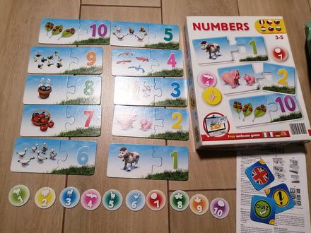 Papierové puzzle na učenie čísel, 