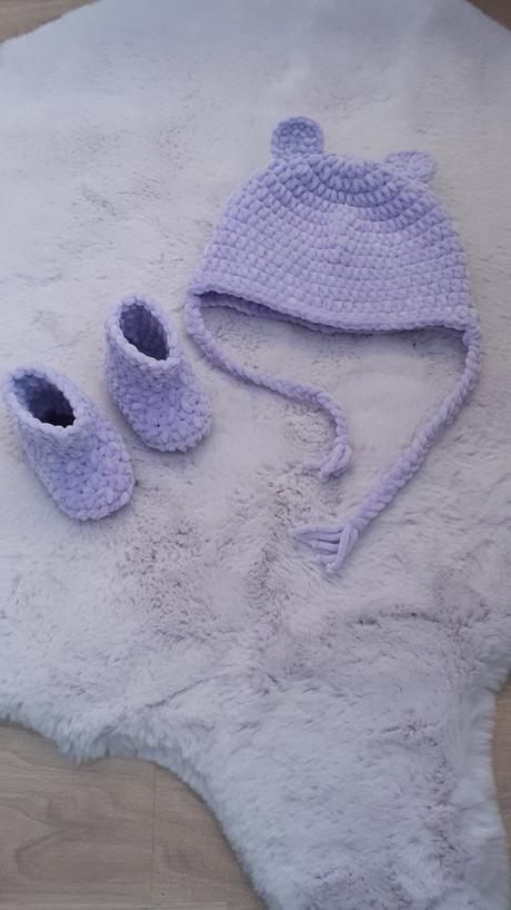 Háčkovaná čiapka s uškami, 48 - 92