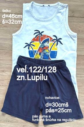 Letný set tričko a šortky veĺ.122/128, zn.lupilu, lupilu,122