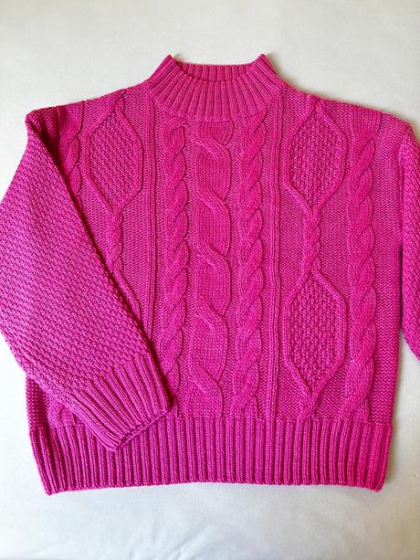 Rúžový pletený sveter - nový, c&a,s