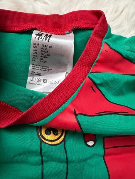Vianočné bavlnené pyzamko h&m, h&m,134