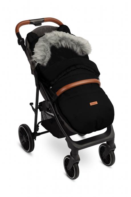 Zimný fusák s kožušinou 100x50cm, čierny,