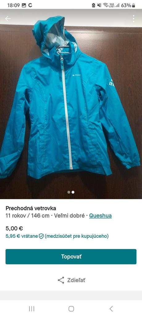 Prechodná vetrovka, quechua,146