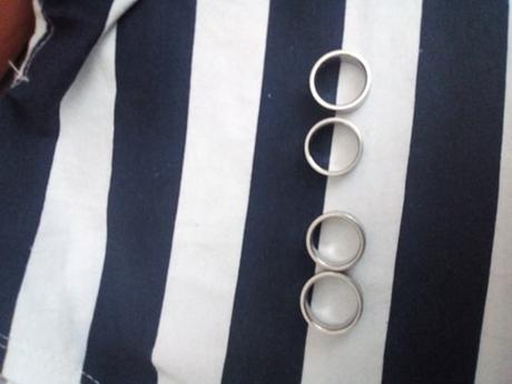 4x prstene chirurgicka ocel, 