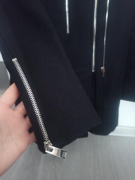 Dámsky čierny kabát, zara,s