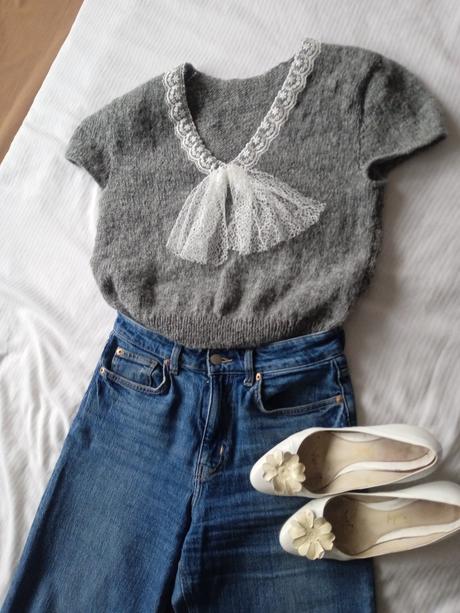 Sivy topik s krajkou, 38 / m