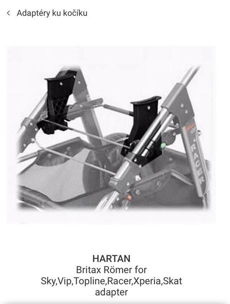 Adaptér na kočík, hartan,joolz geo3,hartan racer gts