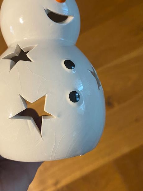 Vianočný svietnik - snehuliak,