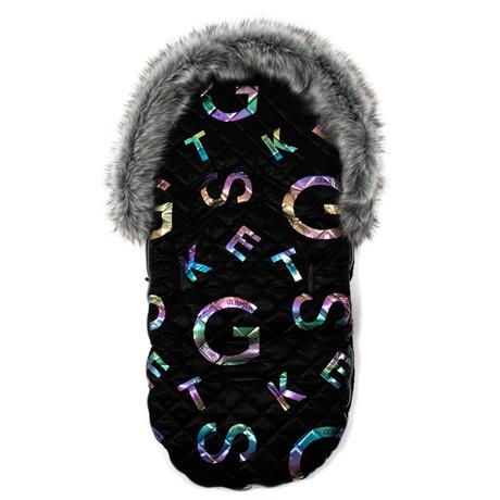 Luxusný fusak s kožušinkou climber čierny,