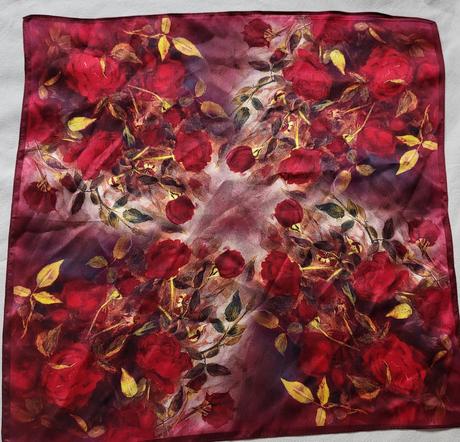 Hodvábna šatka ruže, s