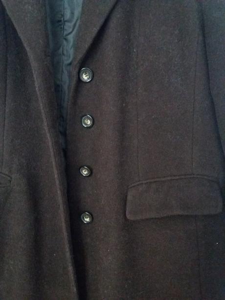 Dámsky čokoládovohnedý vlnený kabát, 46