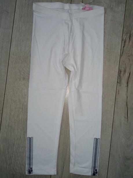 Biele capri legíny s potlačou zipsu ovs (7-8 r.), ovs,128
