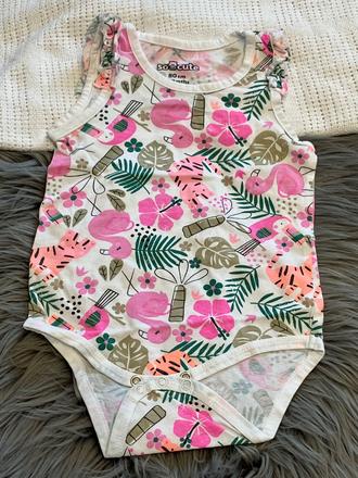 Dievčenské body vzorované so cute (80), 80