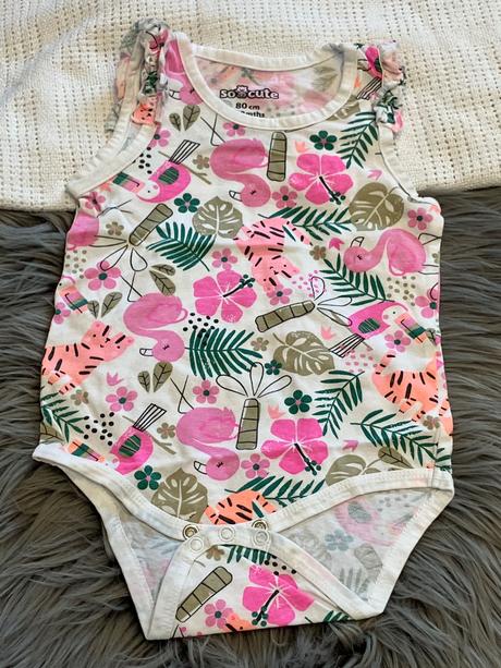 Dievčenské body vzorované so cute (80), 80