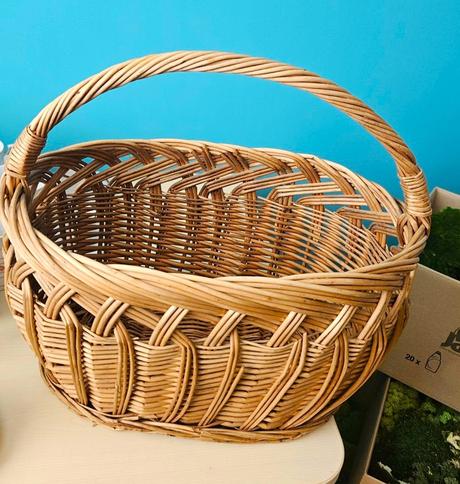 Klasický nákupný prútený kôš s rúčkou, 42 cm, 