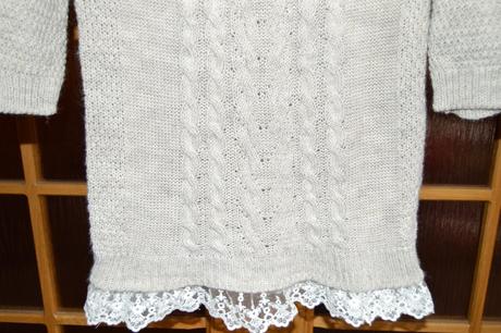 Dámsky svetrík s krajkou, l / m / s / xl