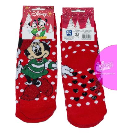 Dievčenské vianočné ponožky disney minnie červené, disney,23 - 34