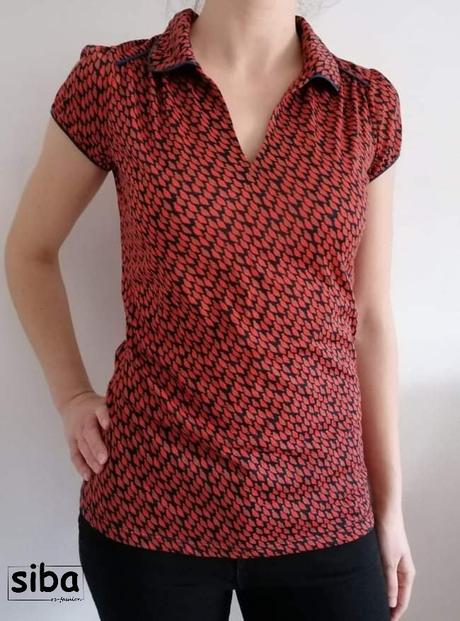 Vzorované tričko s golierom camaieu, camaieu,s