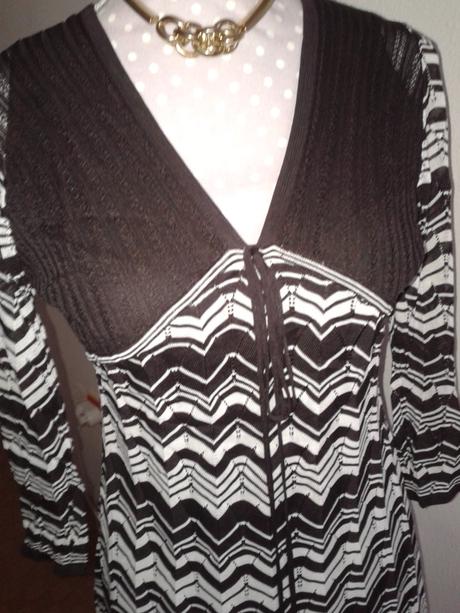 Hnedo biele pletené šaty jakes veľ. s, s